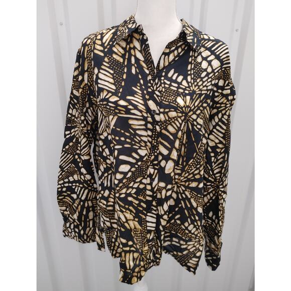 Jones New York Button Front Shirt Geometric XL - Picture 1 of 5